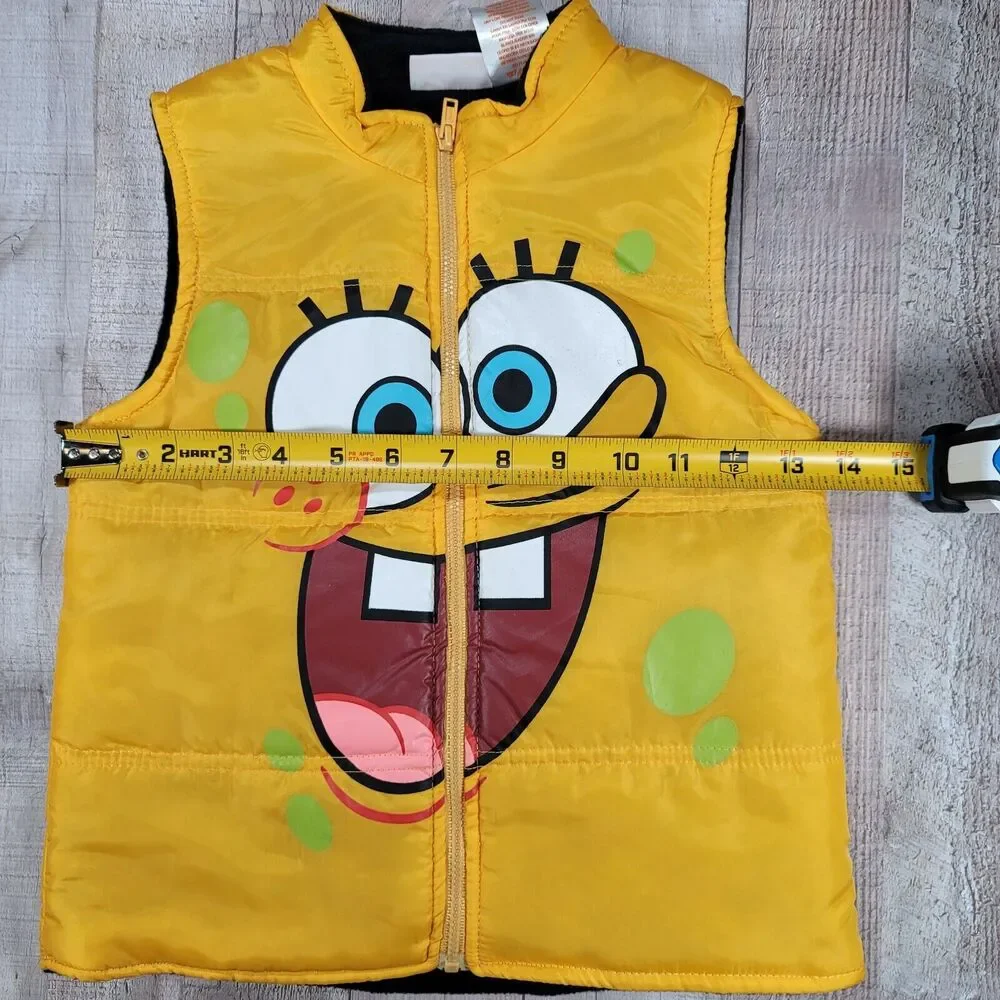 Toddler Puffer Vest Size 5 SpongeBob SquarePants Zip Front Retro Nickelodeon